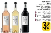 Promoties Belle emilie 2023 rosé wit of rood cellier des chartreux - Rode wijnen - Geldig van 21/05/2024 tot 27/05/2024 bij Cora