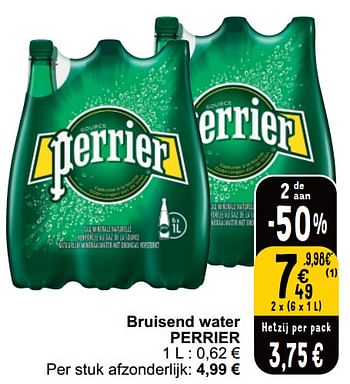 Promoties Bruisend water perrier - Perrier - Geldig van 21/05/2024 tot 27/05/2024 bij Cora