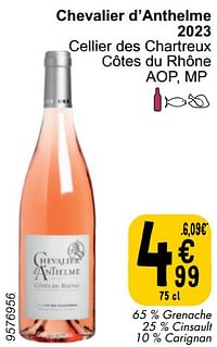 Chevalier d`anthelme 2023 cellier des chartreux côtes du rhône-Rosé wijnen