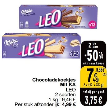 Promoties Chocoladekoekjes milka leo - Milka - Geldig van 21/05/2024 tot 27/05/2024 bij Cora