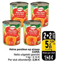Promoties Halve perziken op siroop cora - Huismerk - Cora - Geldig van 21/05/2024 tot 27/05/2024 bij Cora