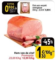 Promoties Ham van de chef - Huismerk - Cora - Geldig van 21/05/2024 tot 27/05/2024 bij Cora