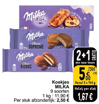 Promoties Koekjes milka - Milka - Geldig van 21/05/2024 tot 27/05/2024 bij Cora