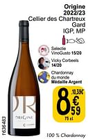 Promoties Origine 2022-23 cellier des chartreux - Witte wijnen - Geldig van 21/05/2024 tot 27/05/2024 bij Cora