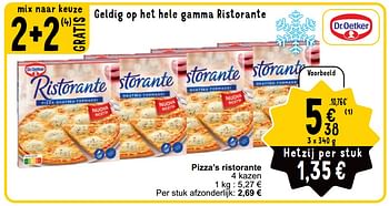Promoties Pizza`s ristorante - Dr. Oetker - Geldig van 21/05/2024 tot 27/05/2024 bij Cora