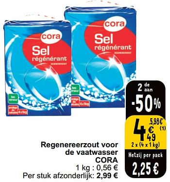 Promotions Regenereerzout voor de vaatwasser cora - Produit maison - Cora - Valide de 21/05/2024 à 27/05/2024 chez Cora