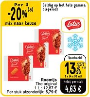 Promoties Roomijs the original - Lotus Bakeries - Geldig van 21/05/2024 tot 27/05/2024 bij Cora