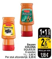 Promoties Sauzen colona squeeze - Colona - Geldig van 21/05/2024 tot 27/05/2024 bij Cora