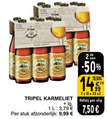 Promoties Tripel karmeliet - TRipel Karmeliet - Geldig van 21/05/2024 tot 27/05/2024 bij Cora