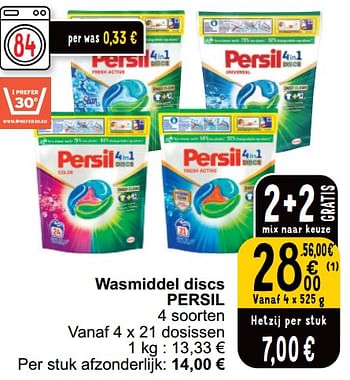 Promoties Wasmiddel discs persil - Persil - Geldig van 21/05/2024 tot 27/05/2024 bij Cora