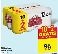Promoties Blikjes bier stella artois - Stella Artois - Geldig van 22/05/2024 tot 28/05/2024 bij Carrefour