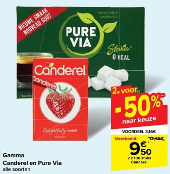 Promoties Gamma canderel en pure via - Huismerk - Carrefour  - Geldig van 22/05/2024 tot 28/05/2024 bij Carrefour