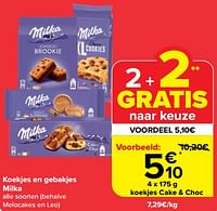 Promoties Koekjes cake + choc - Milka - Geldig van 22/05/2024 tot 28/05/2024 bij Carrefour
