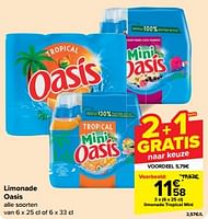 Promoties Limonade tropical mini - Oasis - Geldig van 22/05/2024 tot 28/05/2024 bij Carrefour