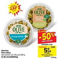 Promoties Olijven met kaas en basilicum - Pere olive - Geldig van 22/05/2024 tot 28/05/2024 bij Carrefour