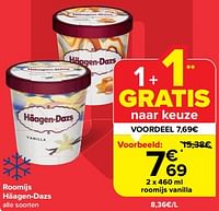Promoties Roomijs vanilla - Haagen-Dazs - Geldig van 22/05/2024 tot 28/05/2024 bij Carrefour
