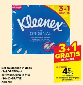 Promoties Set zakdoeken the original - Kleenex - Geldig van 22/05/2024 tot 28/05/2024 bij Carrefour