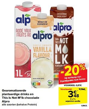 Promoties Sojadrink vanille - Alpro - Geldig van 22/05/2024 tot 28/05/2024 bij Carrefour