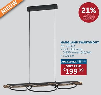 Promoties Hanglamp zwart-hout - Huismerk - Zelfbouwmarkt - Geldig van 21/05/2024 tot 17/06/2024 bij Zelfbouwmarkt