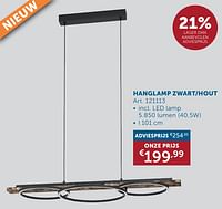 Hanglamp zwart-hout-Huismerk - Zelfbouwmarkt