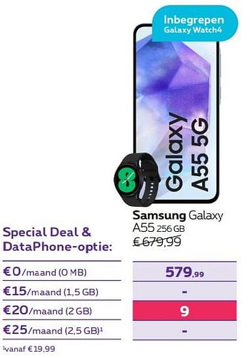 Promoties Samsung galaxy a55 256 gb - Samsung - Geldig van 13/02/2024 tot 31/07/2024 bij Proximus
