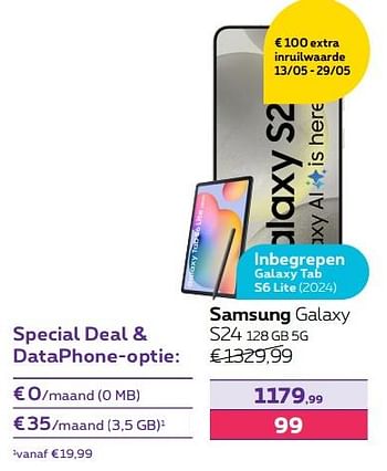Promoties Samsung galaxy s24 128 gb 5g - Samsung - Geldig van 13/02/2024 tot 31/07/2024 bij Proximus