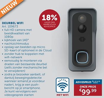 Promoties Deurbel wifi - Huismerk - Zelfbouwmarkt - Geldig van 21/05/2024 tot 17/06/2024 bij Zelfbouwmarkt