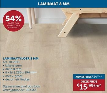 Promoties Laminaatvloer - Huismerk - Zelfbouwmarkt - Geldig van 21/05/2024 tot 17/06/2024 bij Zelfbouwmarkt