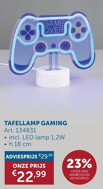 Promoties Tafellamp gaming - Huismerk - Zelfbouwmarkt - Geldig van 21/05/2024 tot 17/06/2024 bij Zelfbouwmarkt