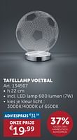 Promoties Tafellamp voetbal - Huismerk - Zelfbouwmarkt - Geldig van 21/05/2024 tot 17/06/2024 bij Zelfbouwmarkt