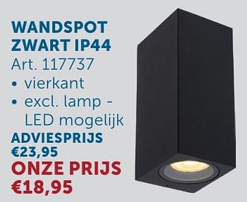 Promoties Wandspot zwart ip44 - Huismerk - Zelfbouwmarkt - Geldig van 21/05/2024 tot 17/06/2024 bij Zelfbouwmarkt