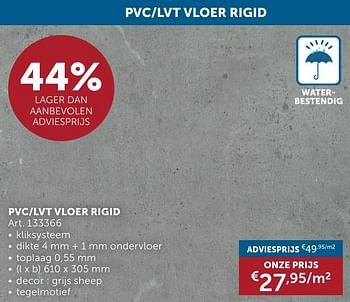 Promoties Pvc-lvt vloer rigid - Huismerk - Zelfbouwmarkt - Geldig van 21/05/2024 tot 17/06/2024 bij Zelfbouwmarkt