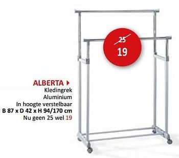 Promoties Alberta kledingrek - Huismerk - Weba - Geldig van 17/05/2024 tot 27/06/2024 bij Weba