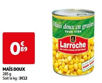 Promoties Maïs doux - Huismerk - Auchan - Geldig van 22/05/2024 tot 27/05/2024 bij Auchan