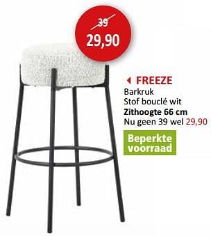 Promoties Freeze barkruk - Huismerk - Weba - Geldig van 17/05/2024 tot 27/06/2024 bij Weba