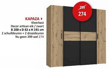 Promoties Kapaza kleerkast - Huismerk - Weba - Geldig van 17/05/2024 tot 27/06/2024 bij Weba