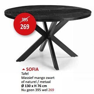 Promoties Sofia tafel - Huismerk - Weba - Geldig van 17/05/2024 tot 27/06/2024 bij Weba