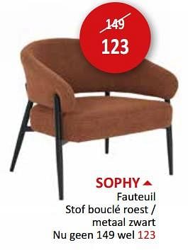 Promoties Sophy fauteuil - Huismerk - Weba - Geldig van 17/05/2024 tot 27/06/2024 bij Weba