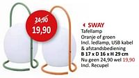 Promoties Sway tafellamp - Huismerk - Weba - Geldig van 17/05/2024 tot 27/06/2024 bij Weba