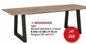 Promoties Woodshed tafel - Huismerk - Weba - Geldig van 17/05/2024 tot 27/06/2024 bij Weba