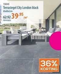 Terrastegel city london black-Huismerk - Cevo