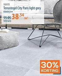 Terrastegel city paris light grey-Huismerk - Cevo
