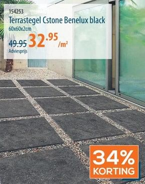 Promoties Terrastegel cstone benelux black - Huismerk - Cevo - Geldig van 16/05/2024 tot 05/06/2024 bij Cevo Market
