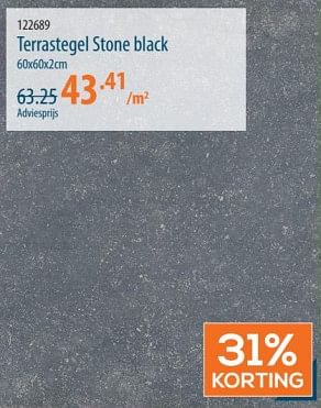 Promoties Terrastegel stone black - Huismerk - Cevo - Geldig van 16/05/2024 tot 05/06/2024 bij Cevo Market