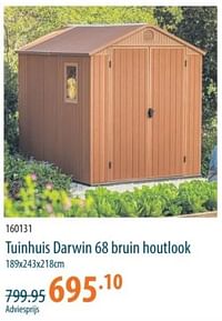 Tuinhuis darwin 68 bruin houtlook-Keter