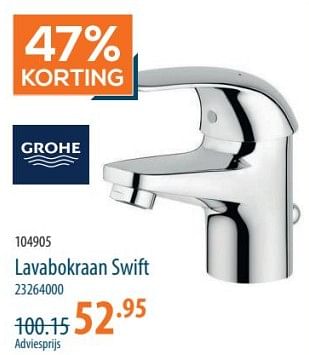 Promoties Lavabokraan swift - Grohe - Geldig van 16/05/2024 tot 05/06/2024 bij Cevo Market