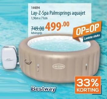 Promoties Lay z spa palmspring aquajet - BestWay - Geldig van 16/05/2024 tot 05/06/2024 bij Cevo Market