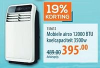 Promoties Mobiele airco 12000 btu koelcapaciteit - Huismerk - Cevo - Geldig van 16/05/2024 tot 05/06/2024 bij Cevo Market