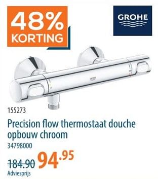 Promoties Precision flow thermostaat douche opbouw chroom - Grohe - Geldig van 16/05/2024 tot 05/06/2024 bij Cevo Market