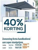 Promoties Zonwering kreta handbediend aan super stuntprijzen - Huismerk - Cevo - Geldig van 16/05/2024 tot 05/06/2024 bij Cevo Market